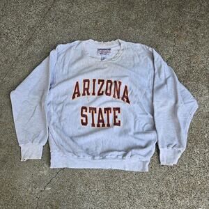Vtg 90s CHAMPION Arizona State University Distressed Reverse Weave Sweatshirt XL
